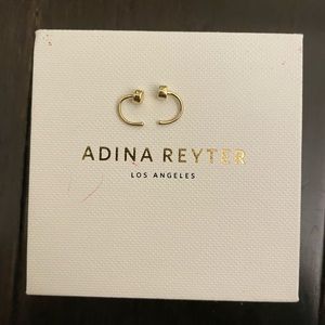 Adina Reyter 14K YG 3 D disc hook earrings